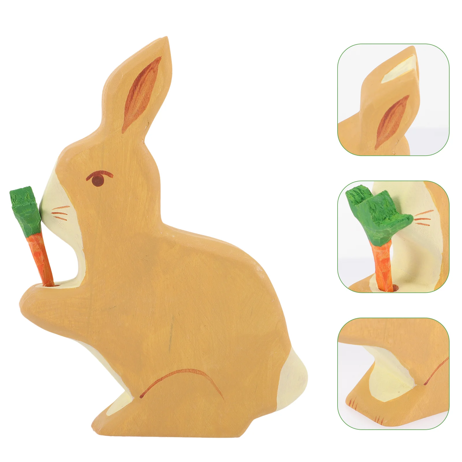 

Rabbit Easter Bunny Statue Figure Decor Sculpture Figurine Wood Figurines Table Taletop Wooden Lucky Year Zodiac Decoration