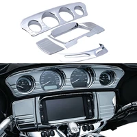motorcycle chrome inner fairing tri line stereo trim accent media panel cover for harley electra glides street glides tri glide