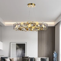 luxury postmodern living room crystal chandelier bedroom kitchen island round hanging lamp restaurant study led pendant fixtures