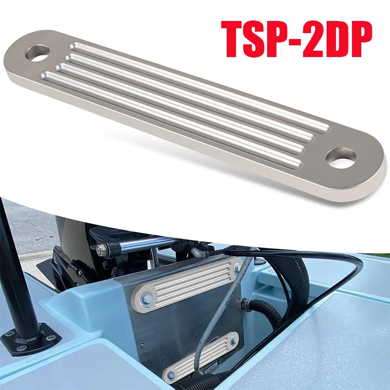 Фото Опорная пластина для транца TSP-2DP, совместимая с верхним расположением болтов подвесного двигателя, 12 x 2 дюйма, с отверстиями под болты 10 дюймов - серебристая №1