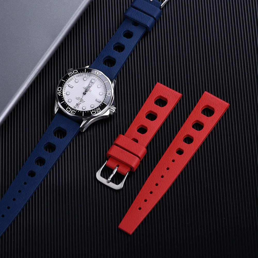 New Fluororubber Strap 20mm FKM Tropic Quick Release Watch Band For Omega/Rolex/Seiko Diving Watch Accessories