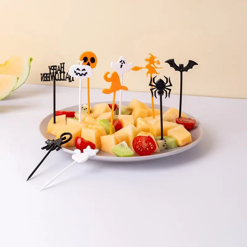 

6/8/10Pcs Cute Cartoon Food Picks Children Cake Dessert Fruit Forks Bento Accessories Party Decor