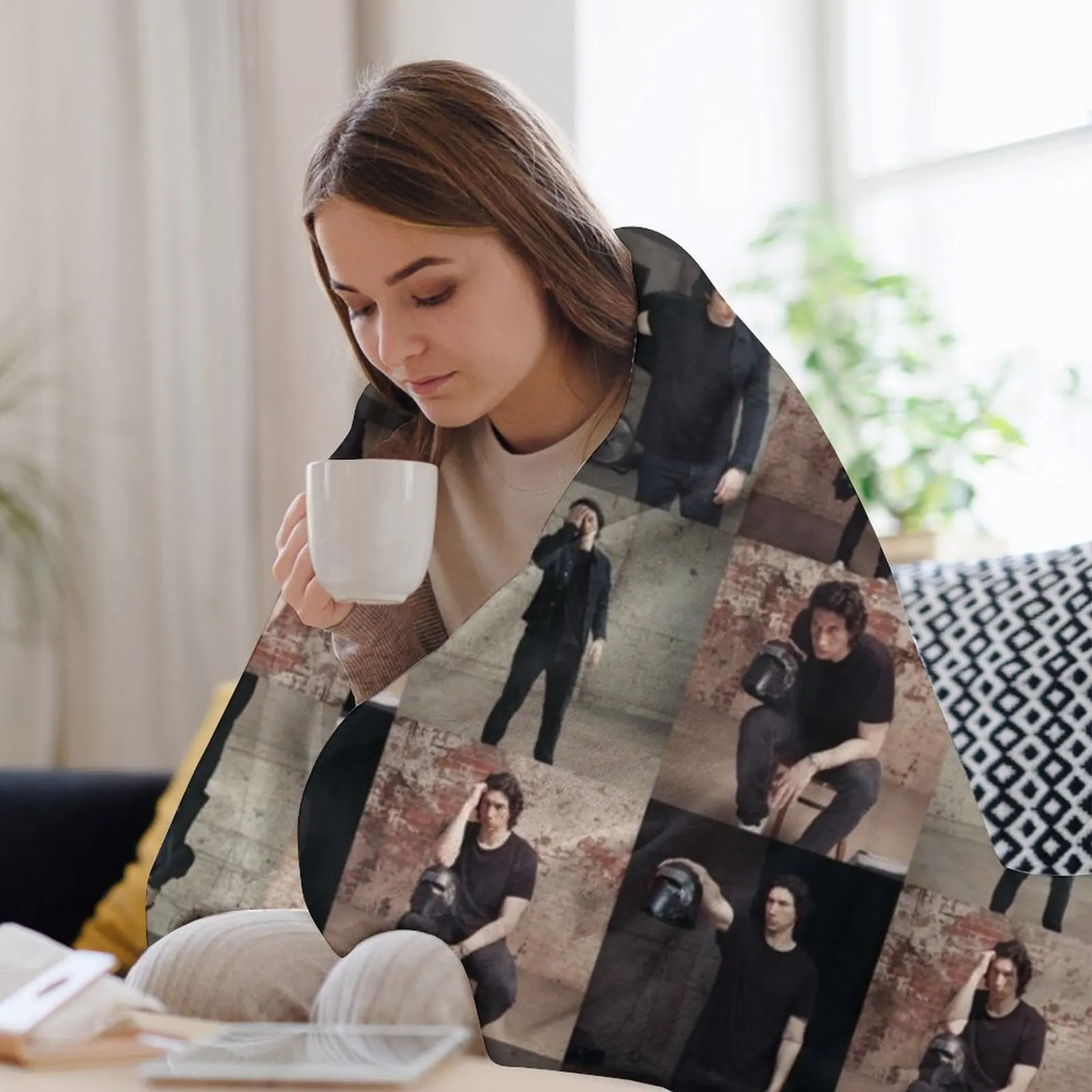 Адам Драйвер для каминной сетки коллаж одеяло роскошный бренд спальный мешок