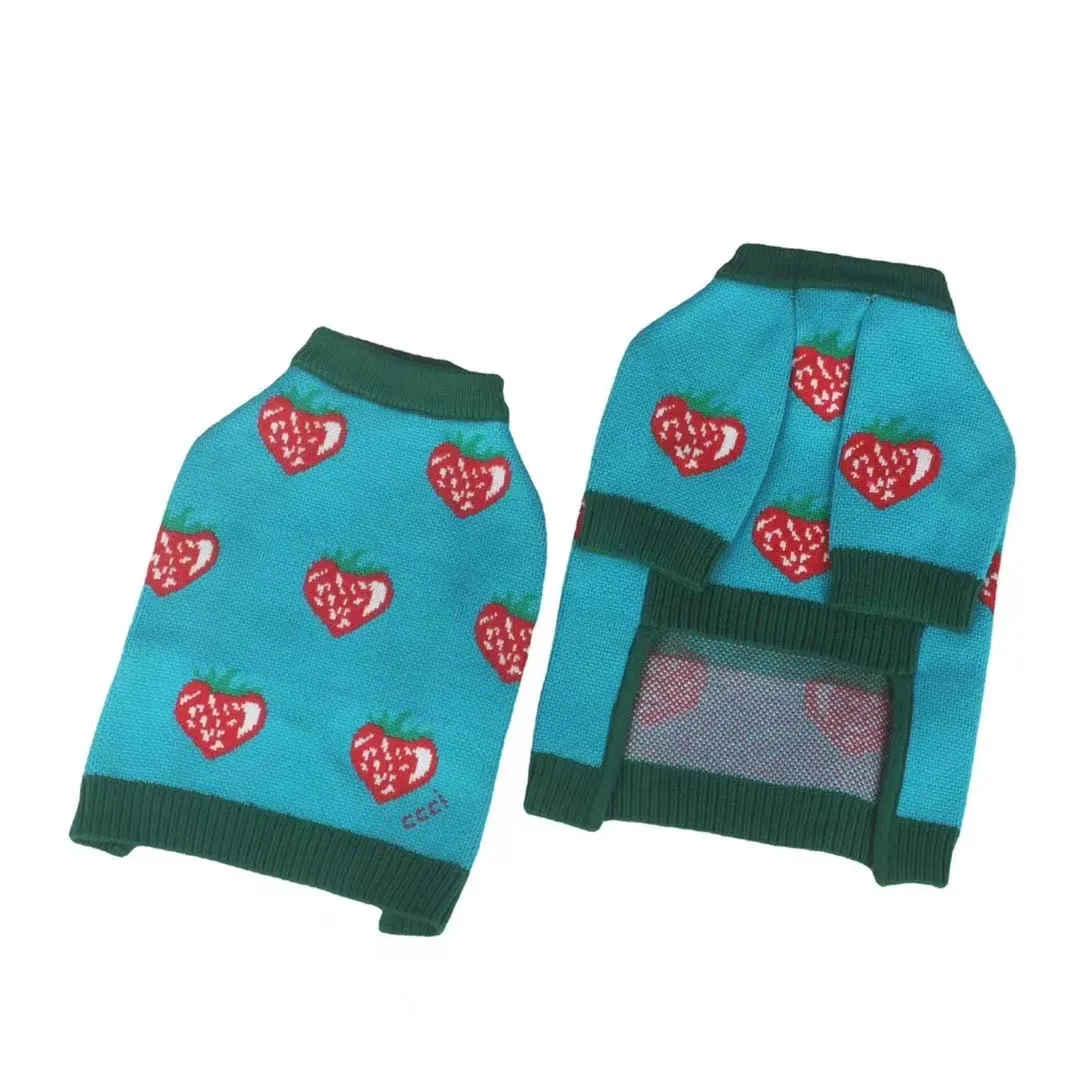 

Модная одежда для собак в виде клубники, Тедди, кота, свитер, куртка, мягкая одежда для щенков, одежда для домашних животных, осень/зима, тепло...