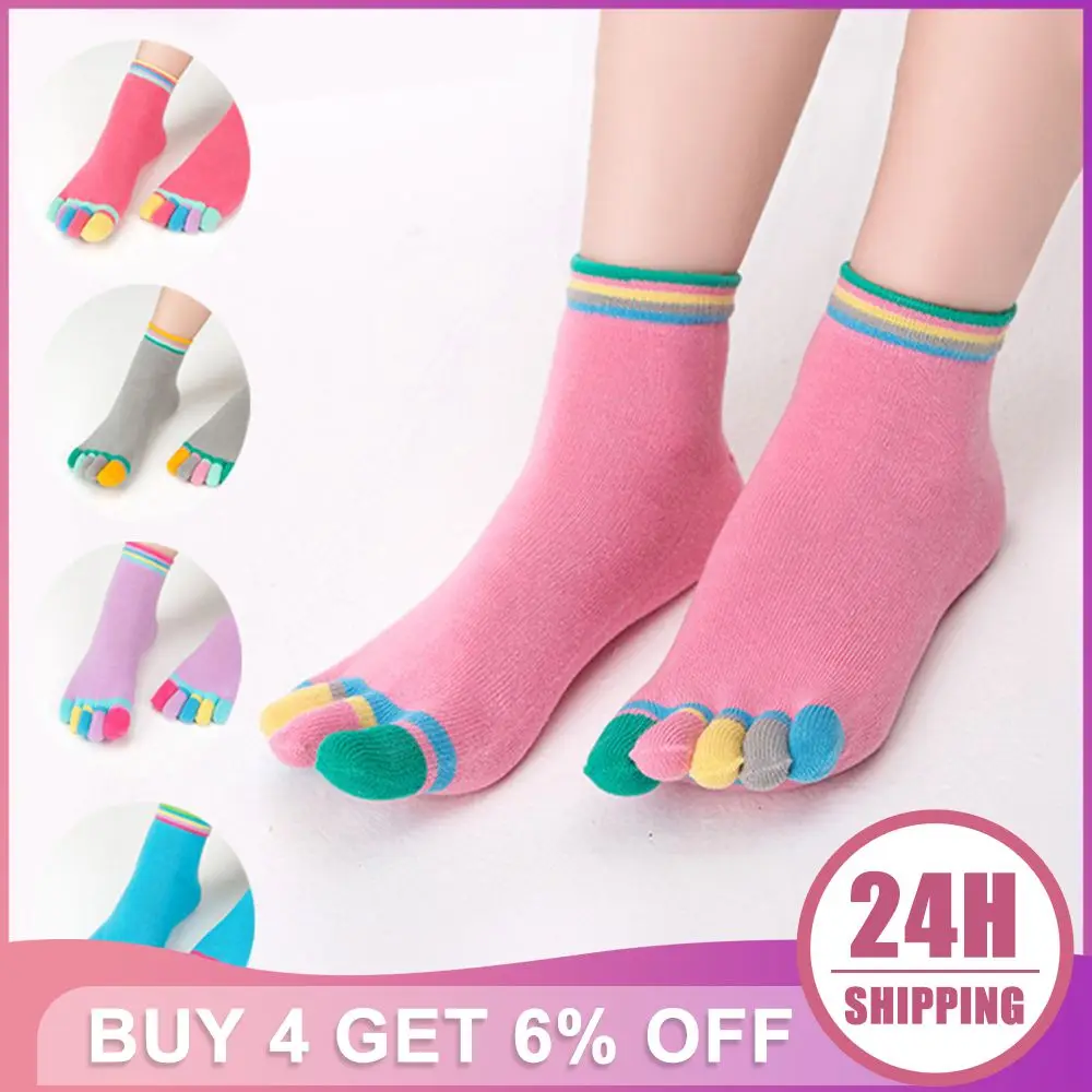 

Носки-носки женские хлопковые с эластичной застежкой, 5 пальцев