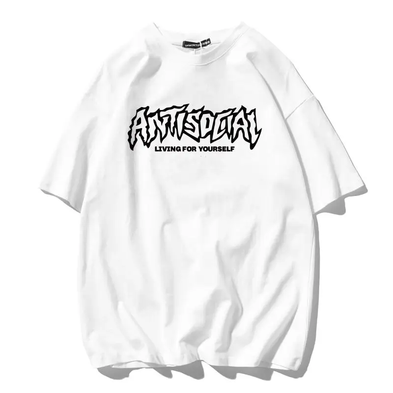 

Women's T-shirt Ins Tide Brand Letter Cotton Half-sleeved Tide Summer Loose All-match Tide Men's And Women's Short-sleeved Tops