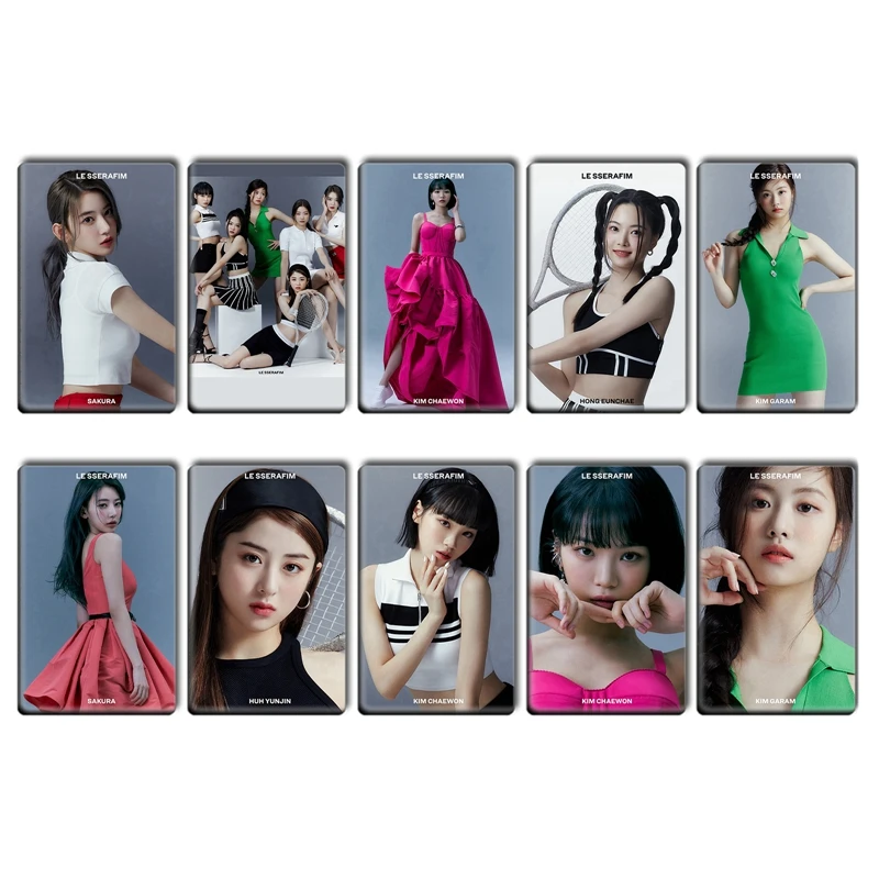 

10PCS/set Kpop Photocards LE SSERAFIM NEW Ablum FEARLESS Girl Group Postcard Lomo Cards HD Photocard For Fans Collection Gift