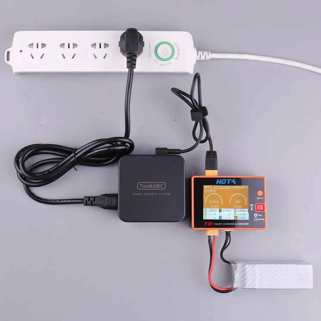 Фото Зарядное устройство ToolkitRC 20V 5A ADP100 100W с разъемом XT60, адаптер питания №4