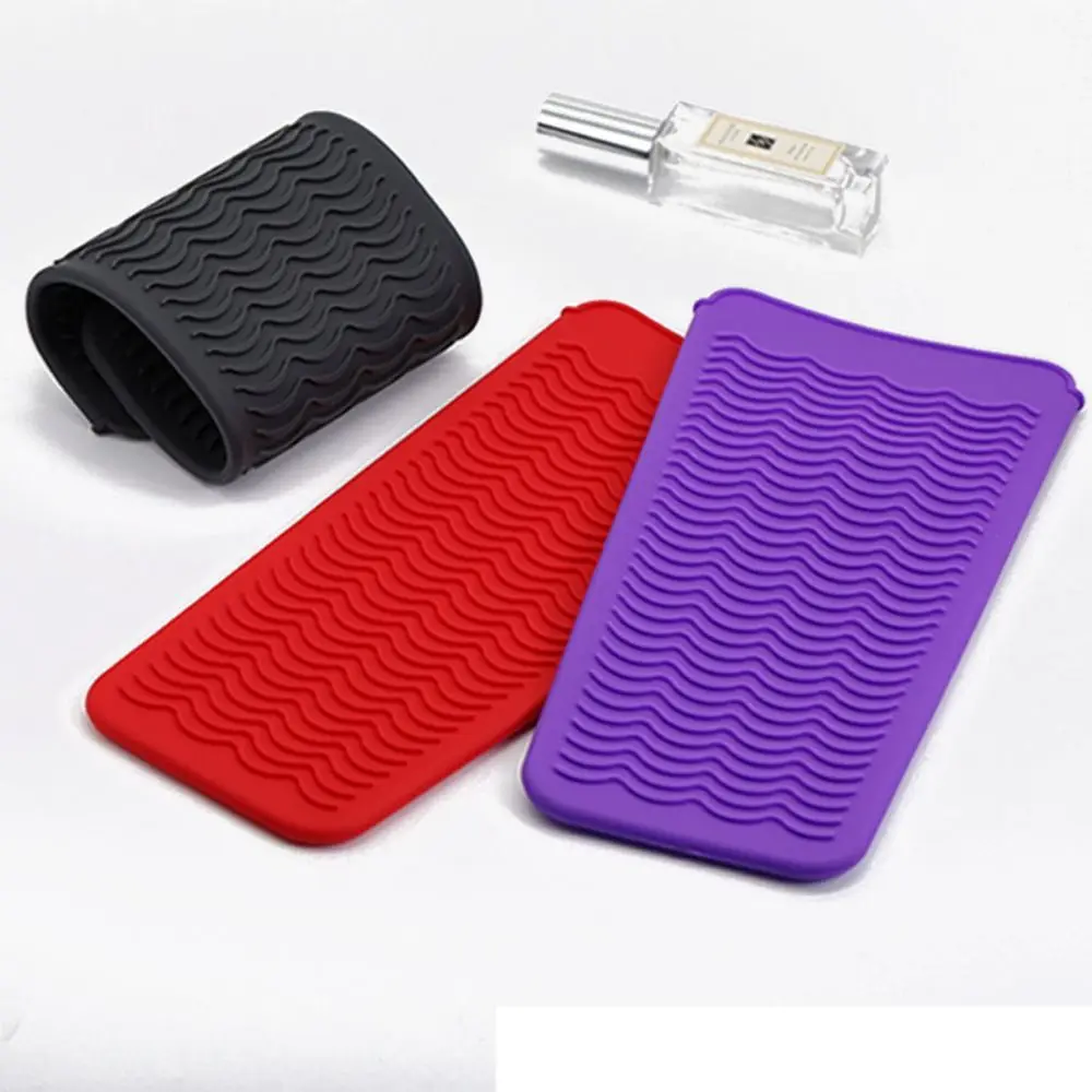 

Anti-Slip Antistatic Hair Straightener Storage Bag Silica Gel Curling Iron Anti-Heat Sleeve Heat Pad With Perm Clip