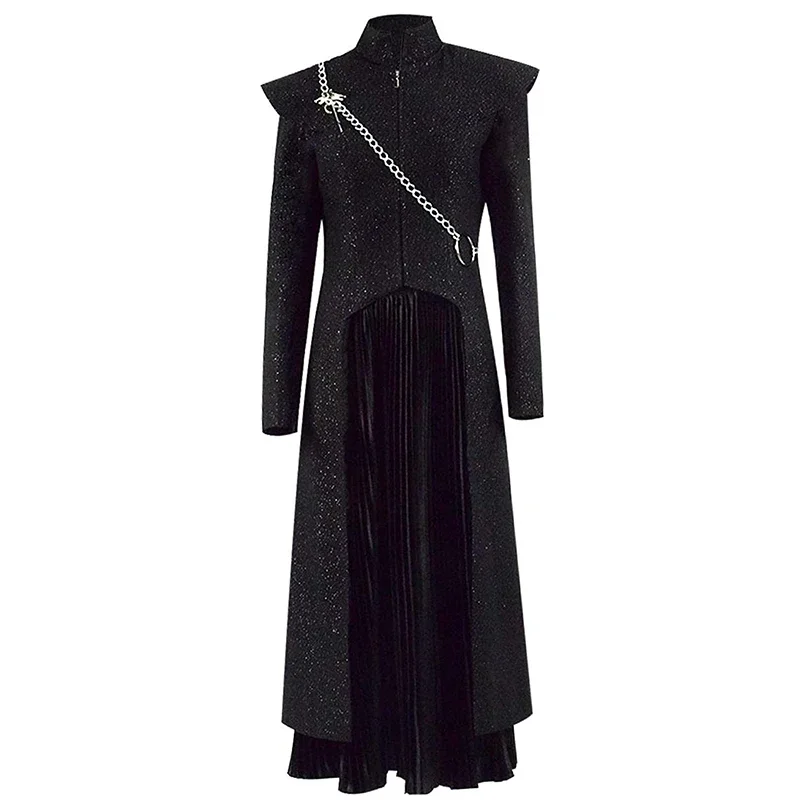 Дейенерис Таргариен Дэни Косплей Костюм Средневековье Платье Униформа Черный