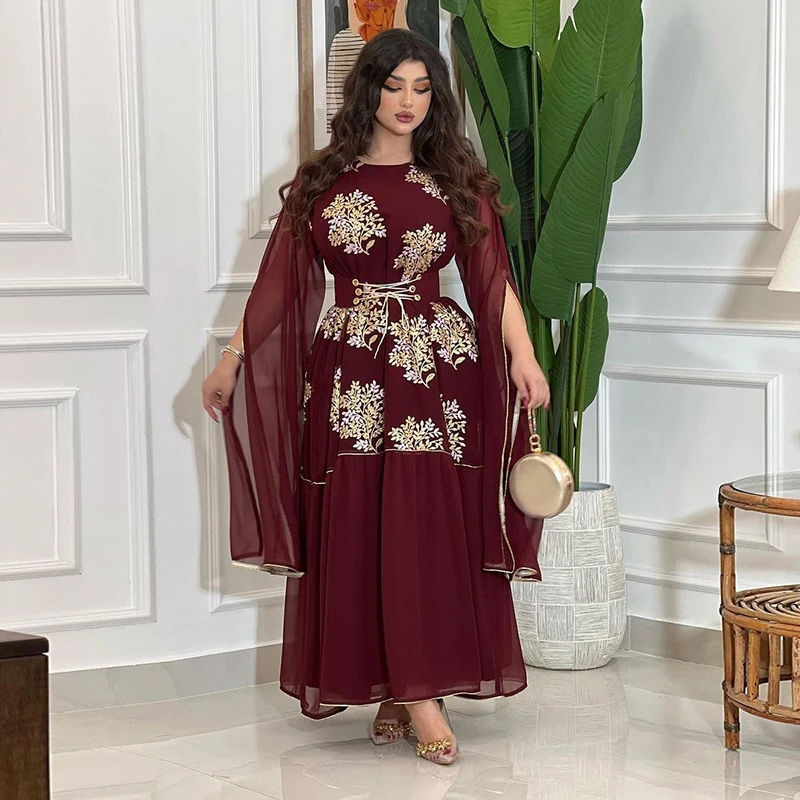 Mesh Embroidery Lace Abayas For Women 2022 Long Sleeve Solid Color Tunic Muslim Eid Mubarak Arab Dubai Ladies Islam Abaya Turkey