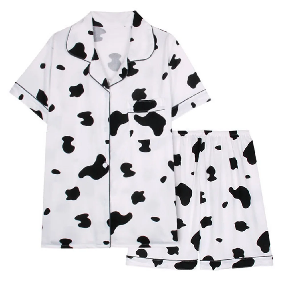 Пижама женская пижама с принтом коровы Повседневная Удобная Домашняя одежда