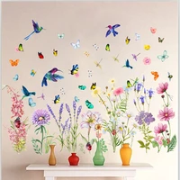 flower butterfly dragonfly bird wall stickers home living room childrens room bedroom decoration removable pvc art wallpaper