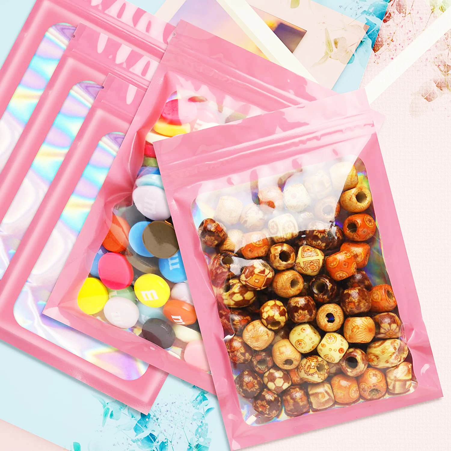 Плотные пакеты с застежкой-молнией пластиковый голографический чехол лазерного