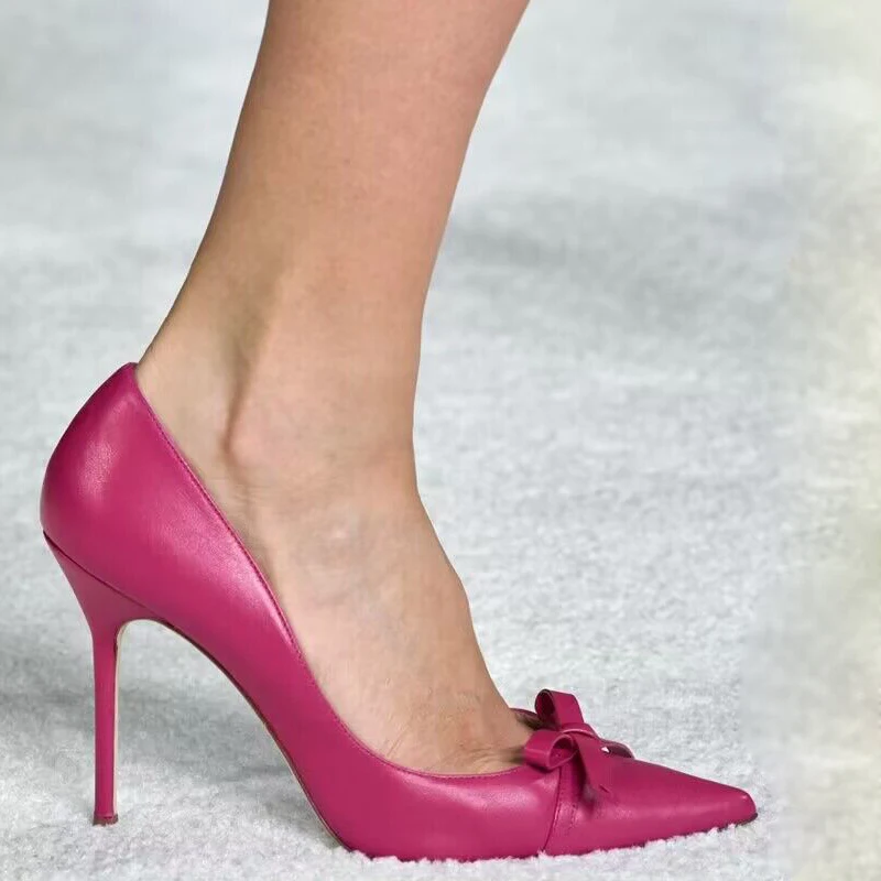 

Pointed Toe Bowknot High Heels Temperament Stiletto Black Pumps Ins Style Designer Women Shoe Sweet Date Summer Single Shoe 2023