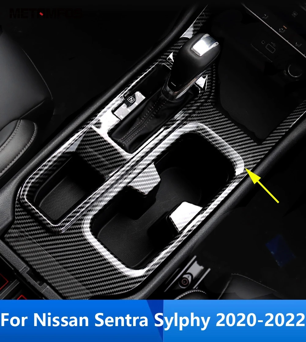 

Для Nissan Sentra Sylphy 2020 2021 2022 углеродное волокно центральная консоль коробка переключения передач Панель крышка отделка стикер автомобильные аксессуары