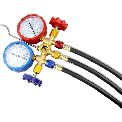 Двойной манометр для зарядки хладагента, дизайн ручки клапана, легко измерение давления. коллектор р134а коллектор