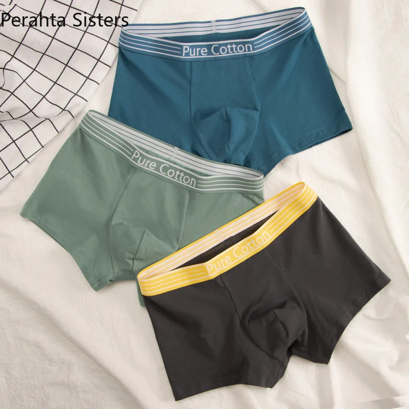 

Solid Color Cotton 3Pcs/Lot Boxer For Men Underwear Boxers Simple Mid-Waist Soft Underpants Man Panties Shorts Homme Masculina