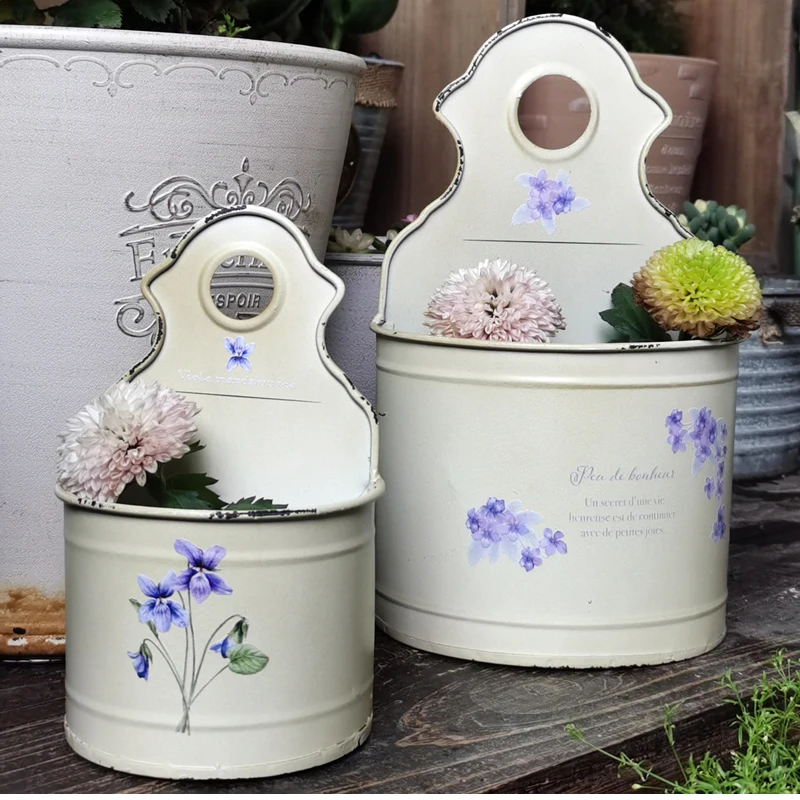 

Vintage Metal Garden Accessories Wall Flower Pots for Plants