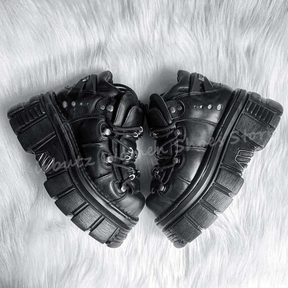 Женские кроссовки в стиле панк Y2k толстая подошва платформа готика темный стиль