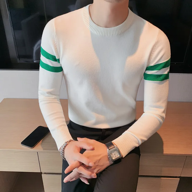 2023 New Fashion Brand Knit High End Designer Winter Round Neck Pullover Black Sweater for Man Cool Autum Casual Mens Clothing