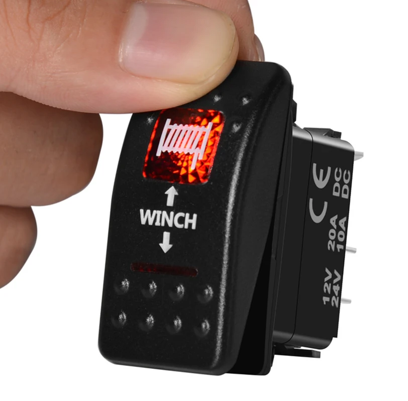 

Моментальный выключатель 7P (вкл.) ВЫКЛ. (вкл.) 12 В/24 В, красная светодиодная лебедка с выходом, кулисный переключатель для автомобиля, морской лодки IP66, NARVA, Carling, ARB, автозапчасти