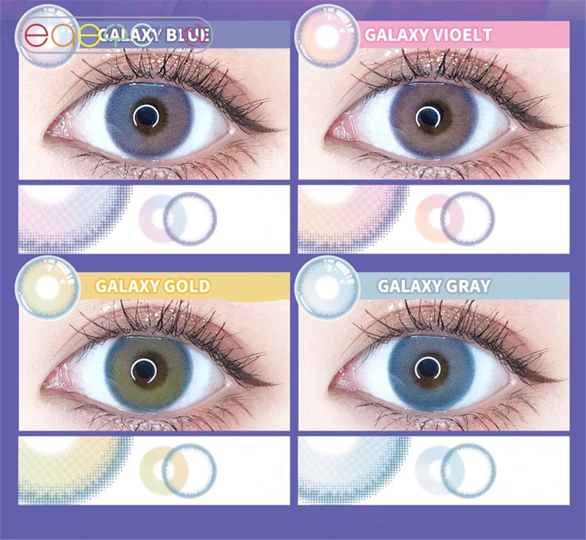 

EASYCON закат Синие Серые сумасшедшие цветные контактные линзы для глаз мягкие маленькие красивые цветные градусы для коррекции зрения при близорукости