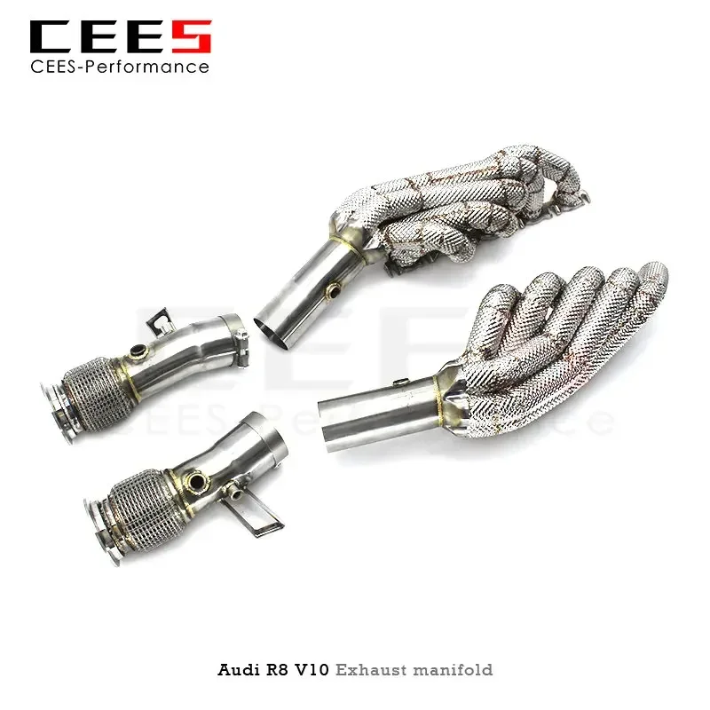 Фото Высокопроизводительный выпускной коллектор CEES для Audi R8 V10 5.2L 2010-2019 — настроечные коллекторы и водосточная труба из нержавеющей стали №3