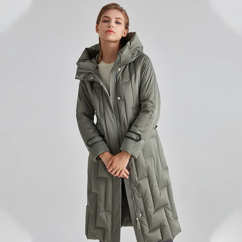 

Coats for Women New Winter White Duck Down Jackets New Style Mid-length Down Coat Female Warm Thick Hooded Clothes Chaqueta Cjk