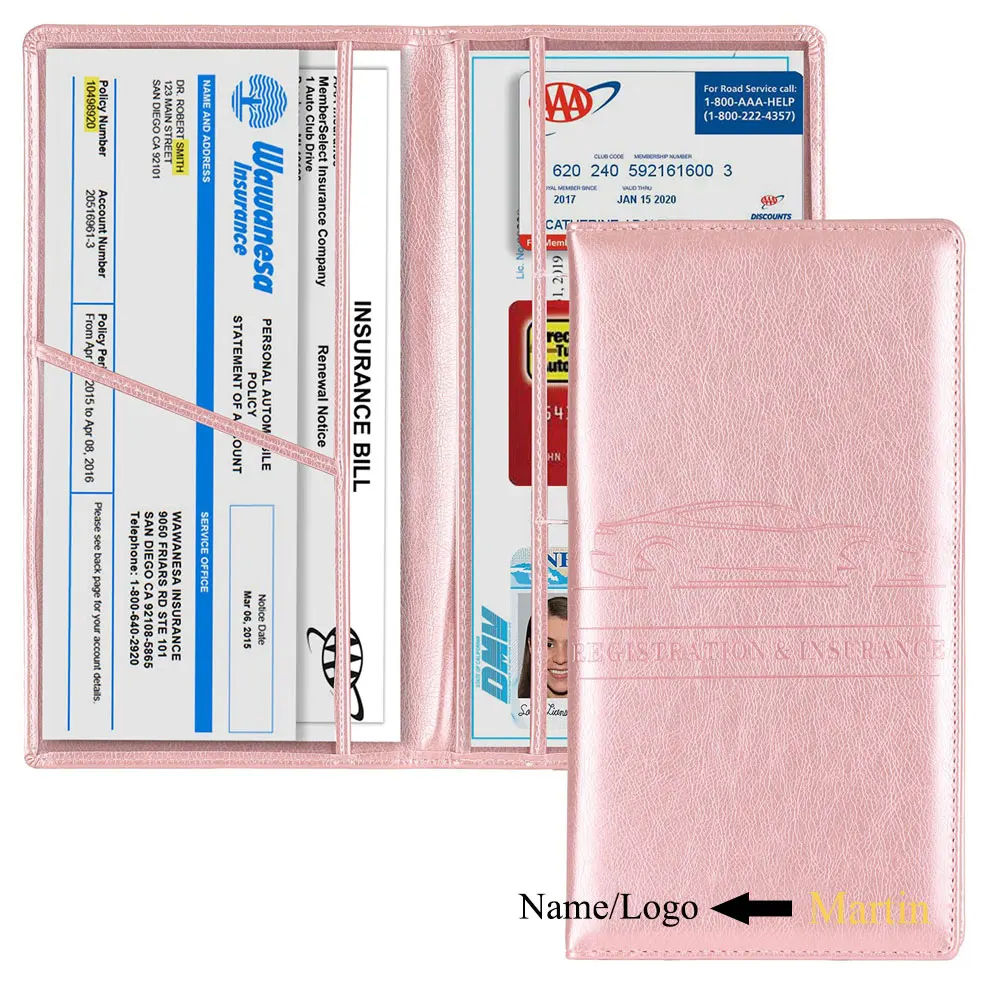 Индивидуальное наименование, автомобильный держатель для документов, автомобильная регистрация и страховка, Женская лучшая сумка для номерного знака