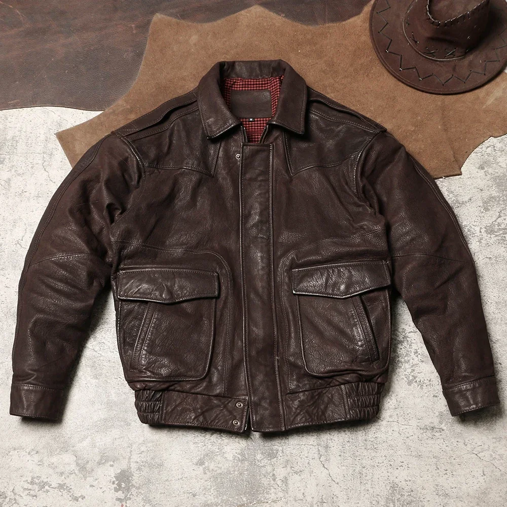 Кожаная куртка Blunt Razor в стиле ретро 90-х годов гонконгском свободная из козьей