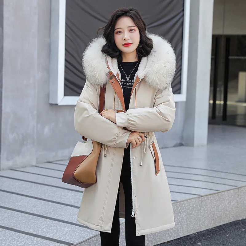 WYWMY Winter Woman Parkas Cotton Padded Coat Big Fur Collar Down Winter Jacket Women Thick Warm Coats Female Outerwear Casual