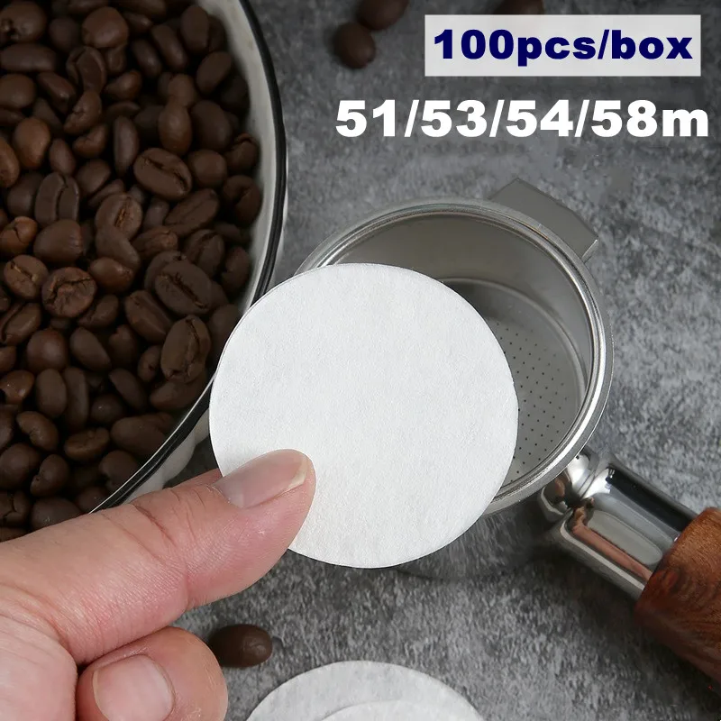 

300pcs 51mm/53mm Coffee Filter Paper 58mm Handle Powder Bowl Filter Paper Round Secondary Water Paper Filter Coffee Accessories