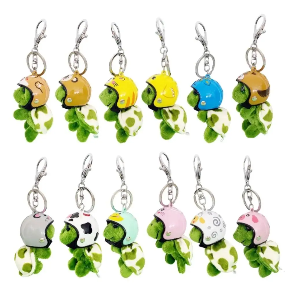 

Kawaii Helmet Sea Turtle Keychain Cute Animal Plush Tortoise Bag Pendant Car Key Ring Ornaments Children Gift