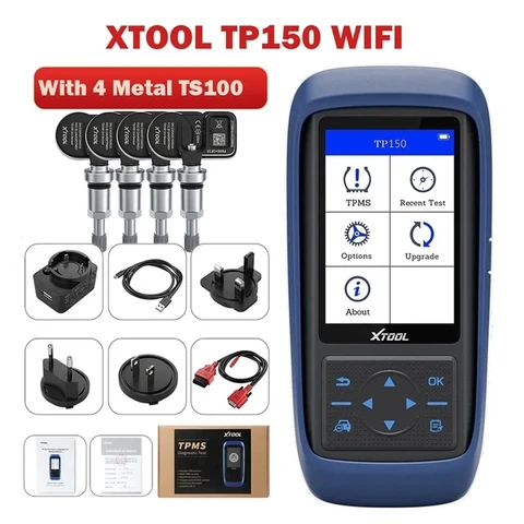 Программируемый инструмент XTOOL TP150 WiFi TPMS 315 и 433 МГц, диагностический инструмент для активации TPMS, программирование датчика давления в шинах с TS100
