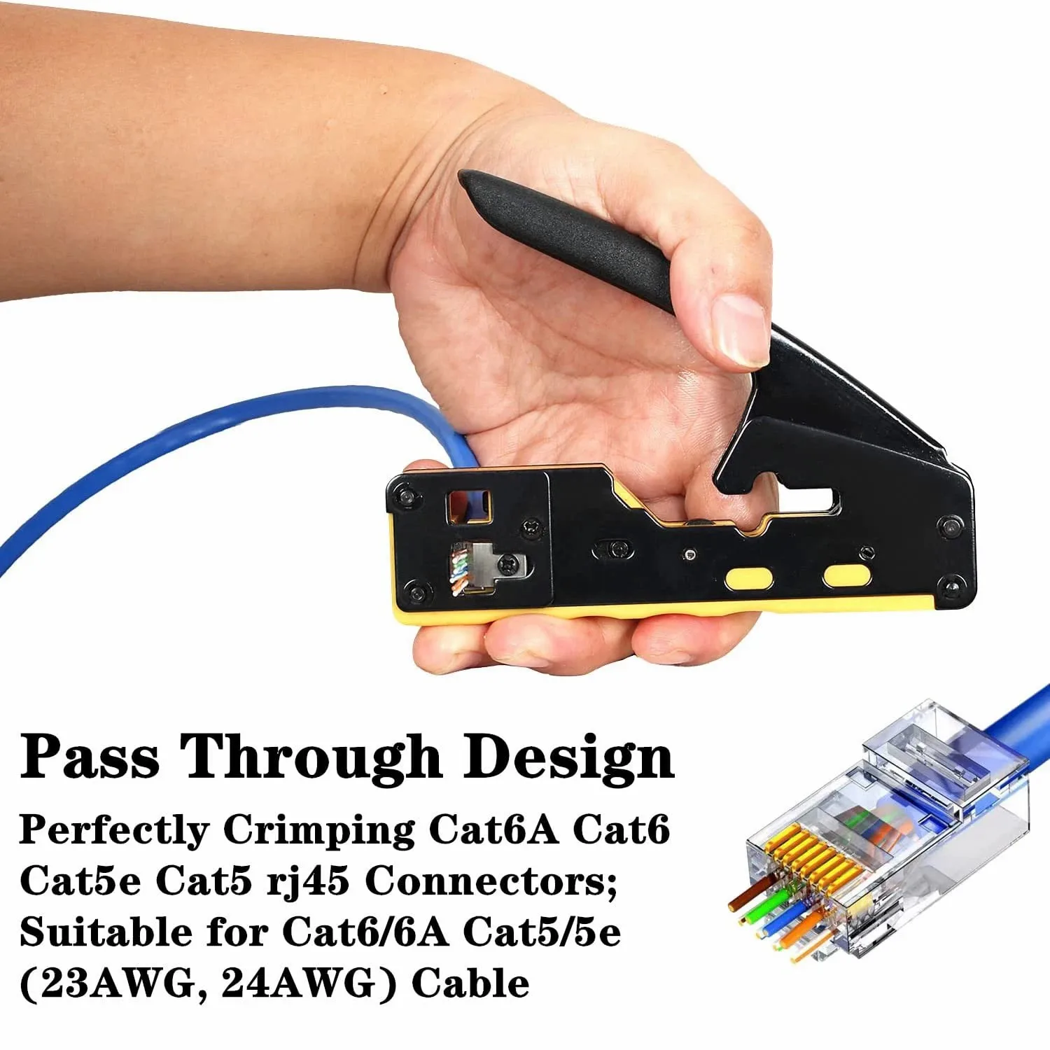 Обжимной инструмент WoeoW Rj45 комплект обжимных инструментов Cat6 Cat6A Cat5 Cat5e Ethernet с 8P/6P