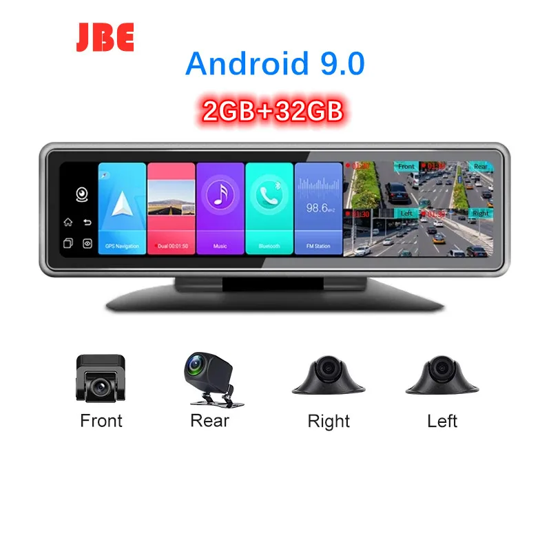 

Android 9.0 12Inch 4 Cameras 4G Car Dash Cam GPS Navigation HD 720P Video Recorder Dashboard DVR WiFi App Remote Monitoring