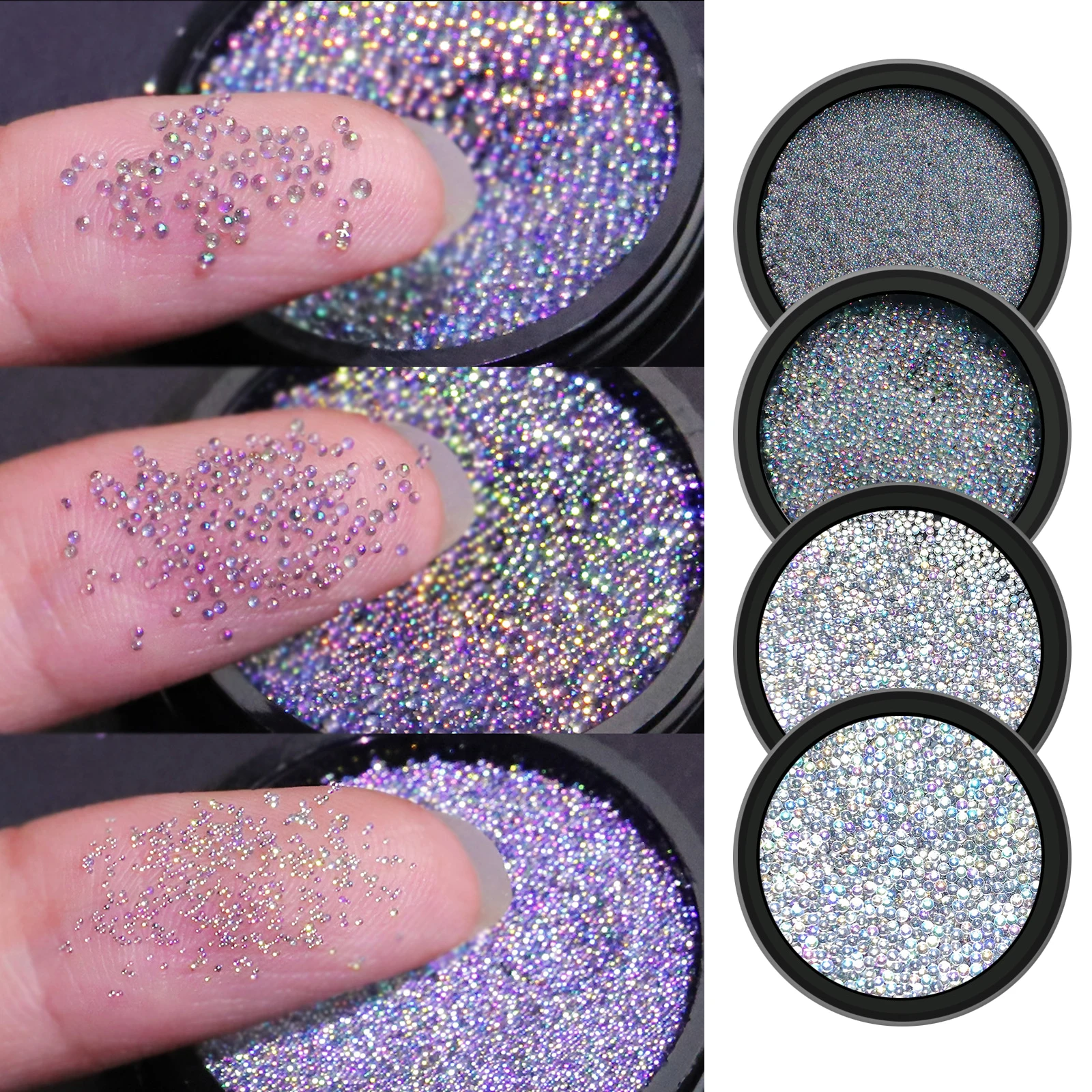 

Laser Reflective Mermaid Bubble Bead Nail Art Decoration Crystal Rhinestones Jewelry Manicure Accessories