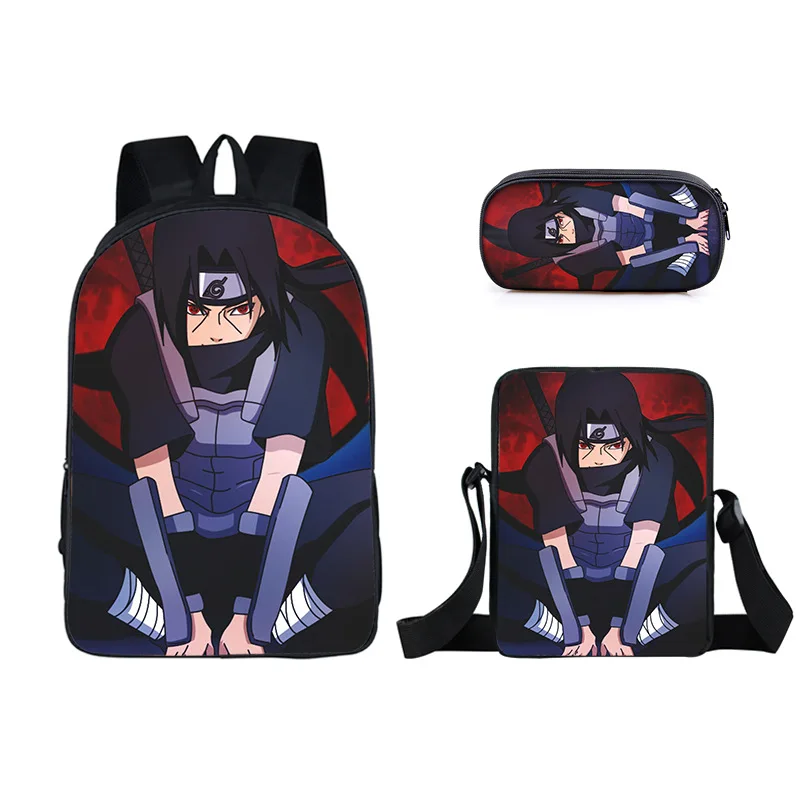 

Anime Uzumaki Hatake Kakashi Naru Schoolbag Travel Backpack Shoulder Bag Pencil Case Gift For Kids Students