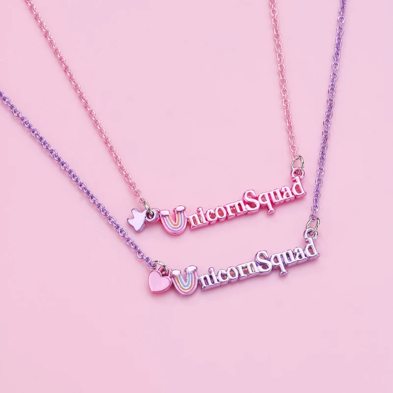 infolinzyć 2 sztuk/zestaw śliczne tęczowe litery kroplówka oleju stop najlepszy przyjaciel naszyjnik dla dzieci dziewczyny moda prezenty