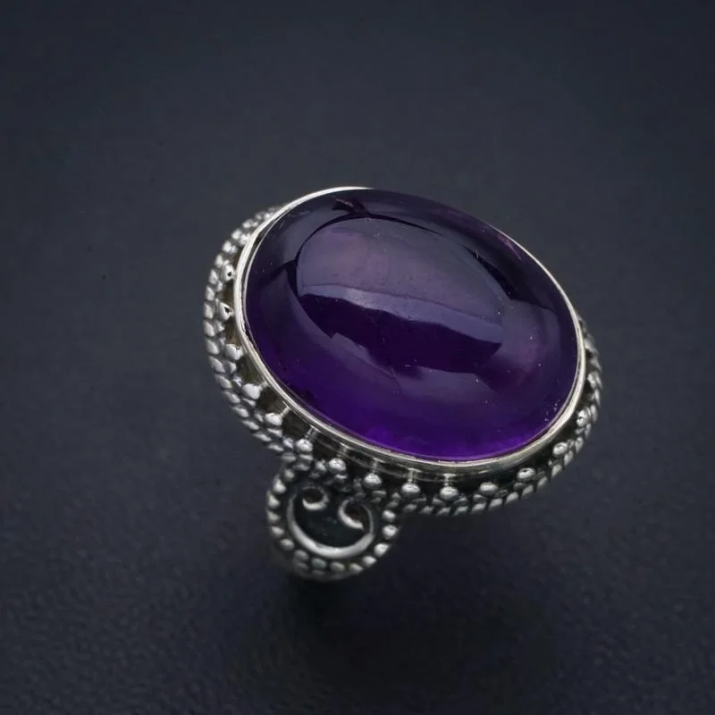 

Серебряное кольцо с аметистом ручной работы StarGems 8 F2819