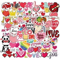 103050pcs valentines day sticker pink love suitcase motorcycle trolley case notebook waterproof sticker wholesale