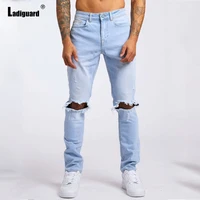 ladiguard plus size men sexy jeans denim pants casual pantalon mens streetwear 2022 european style fashion pencil demin trouser