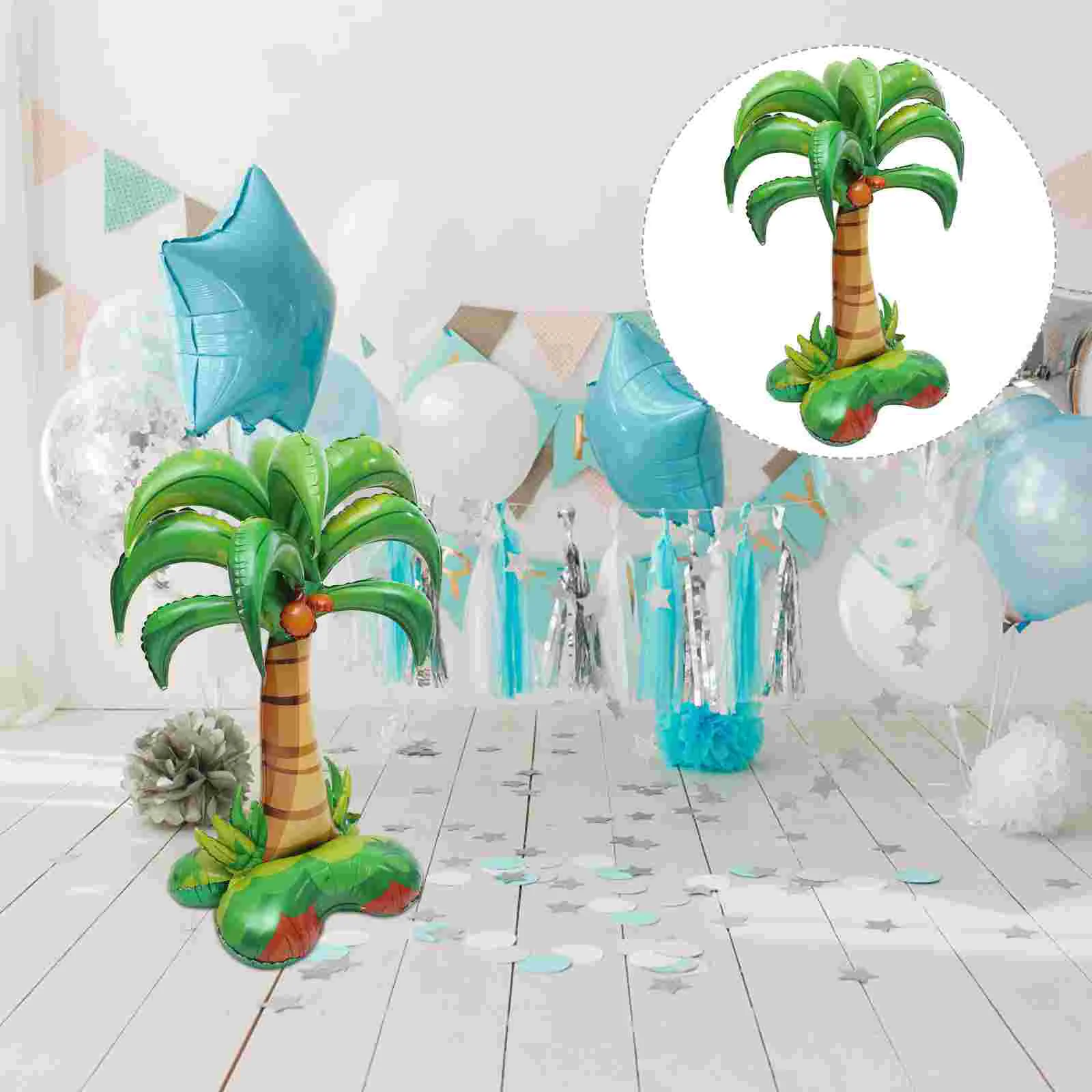 

Coconut Aluminum Film Balloon Foil Hawaii Hawaiian Decor Party Balloons Favors Summer Adorable Palm Decorative Layout Water