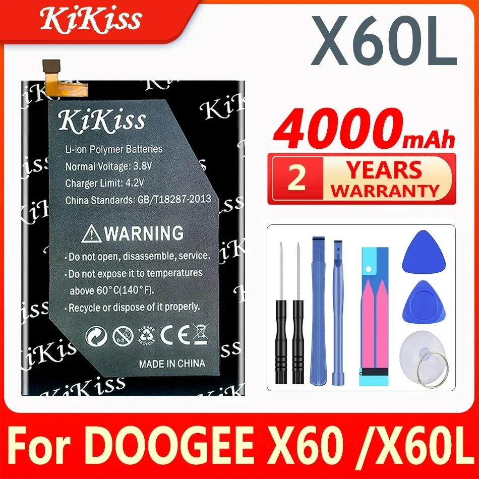 Аккумулятор KiKiss 4000 мАч X60L для DOOGEE X60/X60L сменные аккумуляторы сотового телефона +