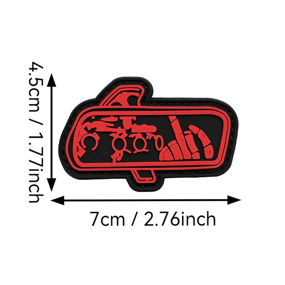 Фото Тактическая нашивка Night Vision Mechanical Finger PVC Morale Patch с креплением на липучке, в стиле ретро-зеркала заднего вида, для рюкзаков и одежды №4