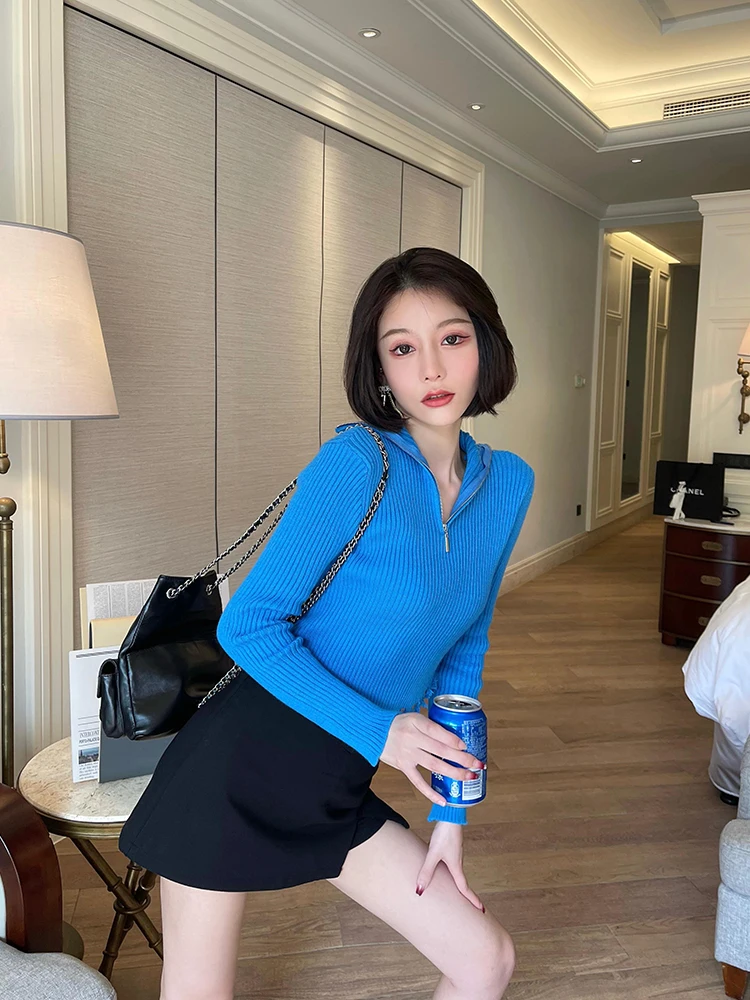 

A Long-sleeved top women's loose and lazy style spring and autumn new letter short hoodless top coat