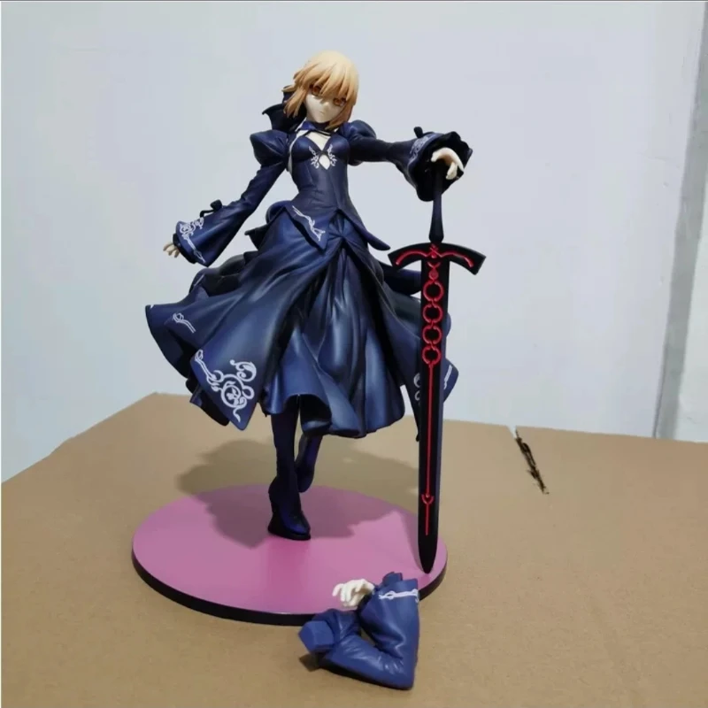 Фото Фигурка Fate Saber Alter в черном платье, коллекционная модель из ПВХ, украшение для компьютерного корпуса и рабочего стола, для взрослых коллекционеров №3