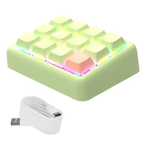 12-клавишная игровая клавиатура RGB Программируемая клавиатура с возможностью горячей замены Проводная одноручная клавиатура для работы и игр