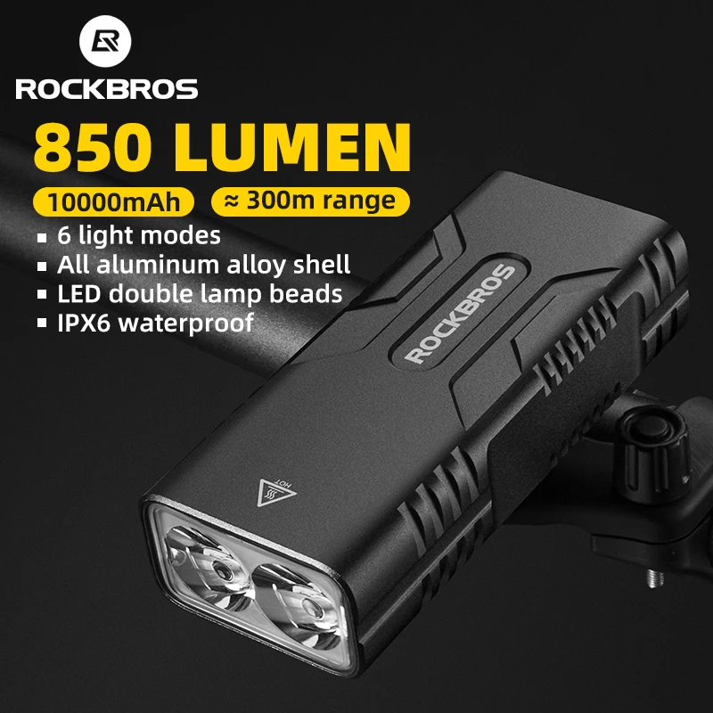 

Фсветильник светильник велосипедный ROCKRBOS с зарядкой от USB, 10000 лм, 850 мАч